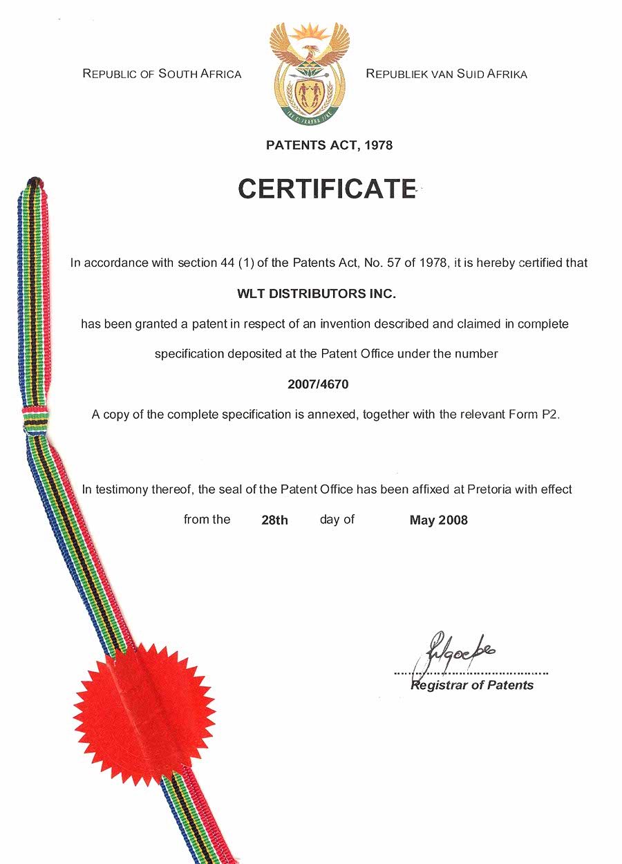 South Africa Patent