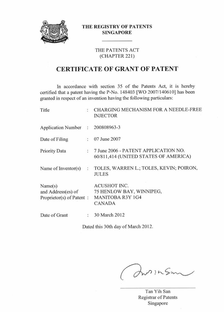 Singapore Patents