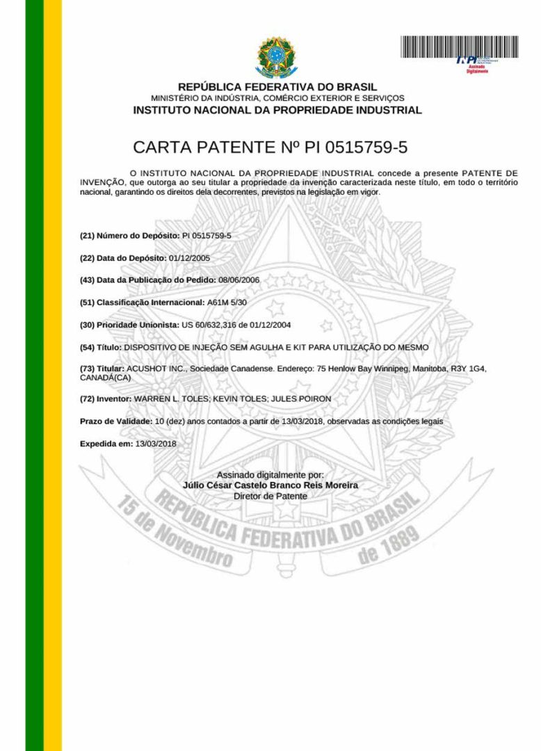 Brazil Patent