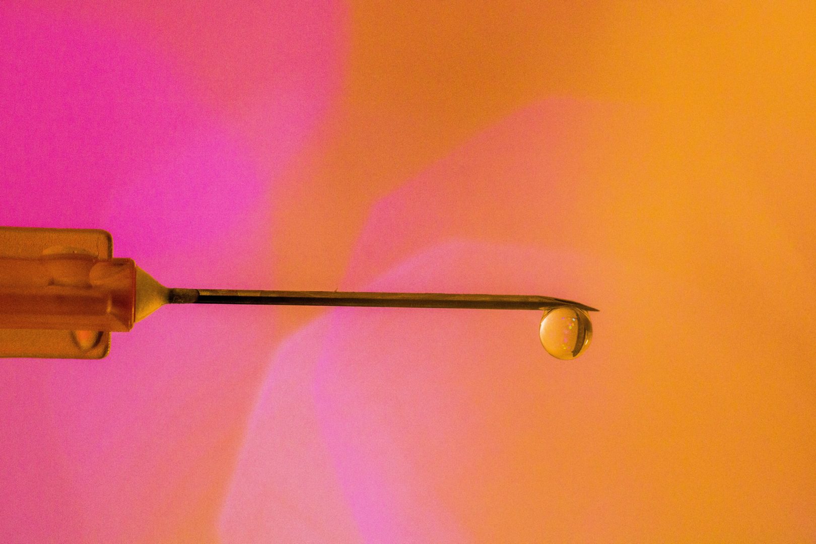 needle with water drop